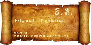 Bolyanatz Magdolna névjegykártya